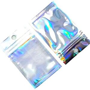 5pc holographic back Clear Mylar Bag Size 1.9x2.5 inch